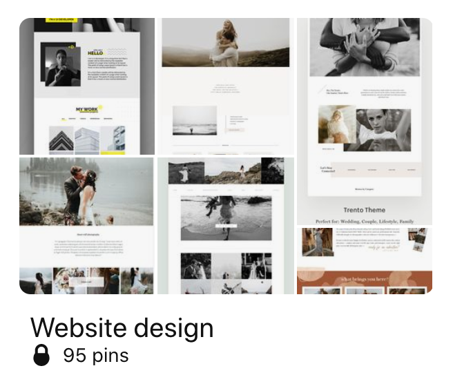 Pinterest bord webdesign
