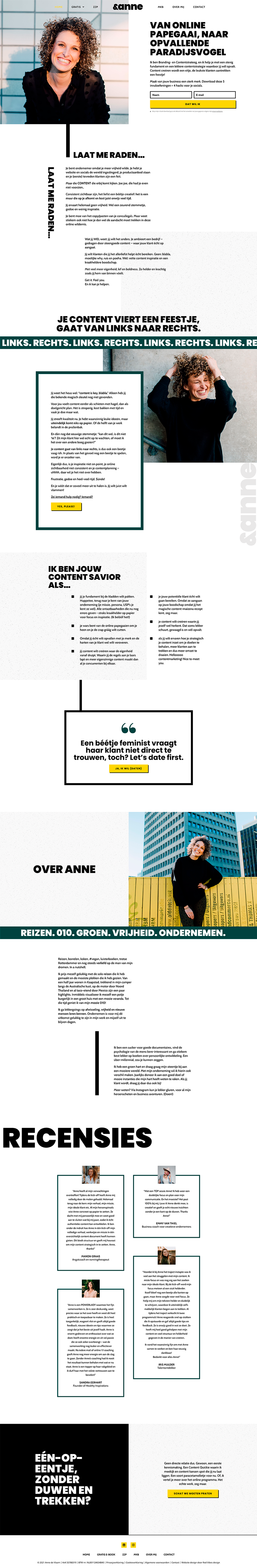 Website design Anne de Vlaam